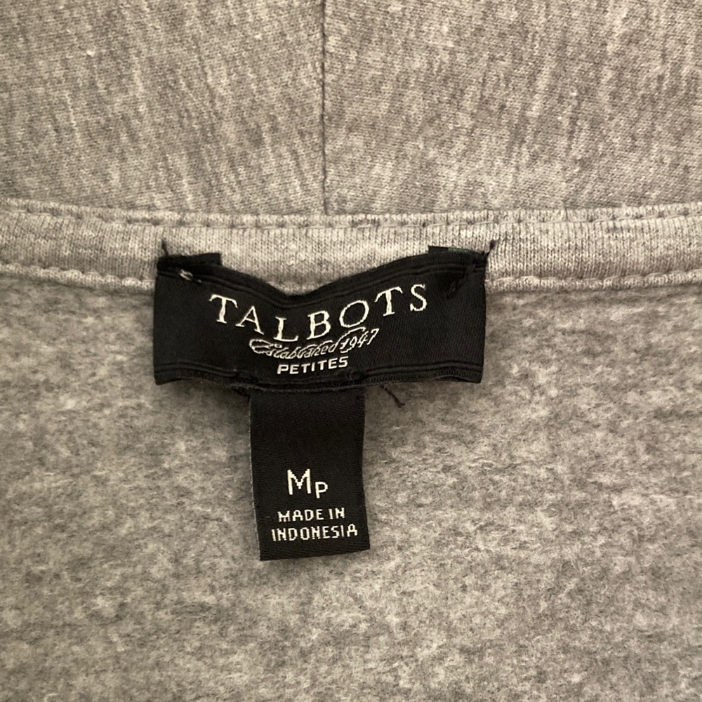 Talbots Light Gray Cowl Neck Brushed Knit Pullover - Picture 4 of 8